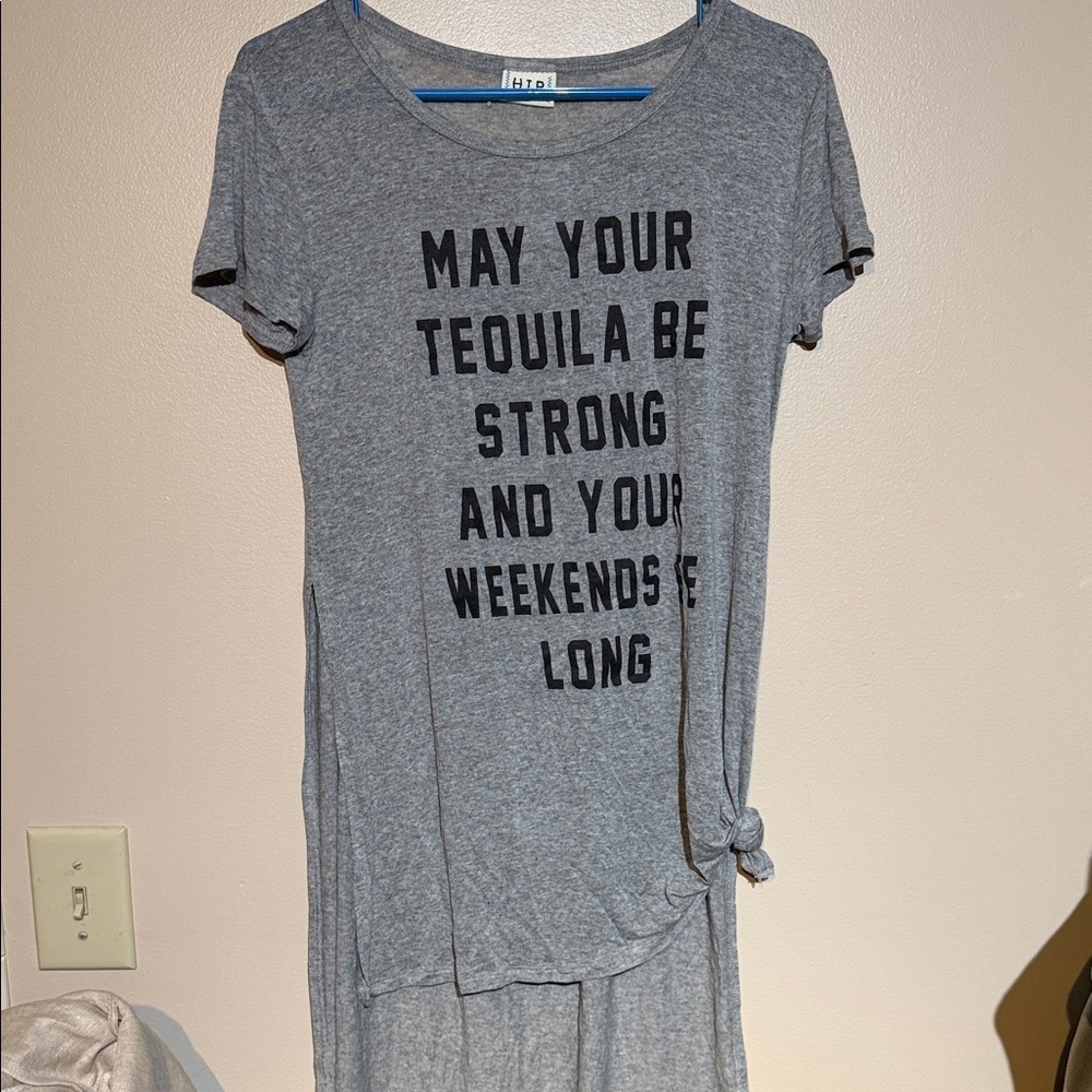 h.i.p. Gray Short Sleeve Graphic Tee - 'May Your Tequila Be Strong'